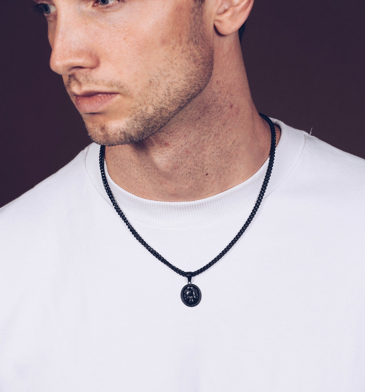 Circle cut ORI Head with 3MM Franco Chain (BLACK)