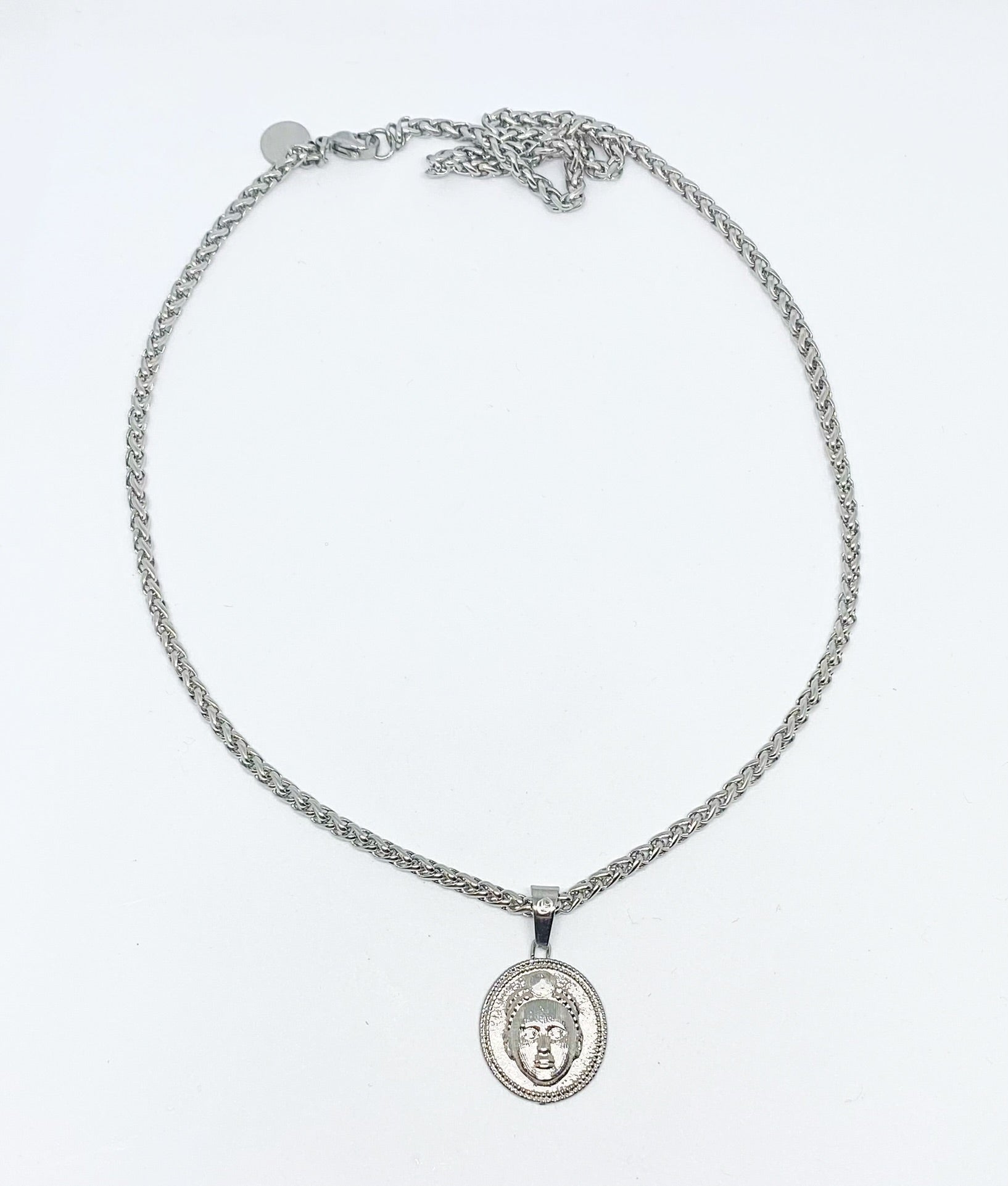 Circle cut ORI Head with 3MM Wheat Chain (SILVER)