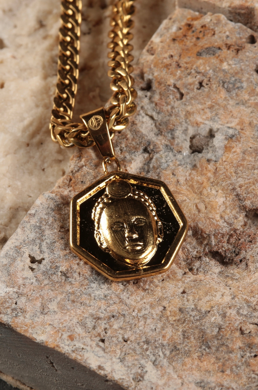 Heptagon cut ORI Head with 3MM Franco Chain (GOLD)