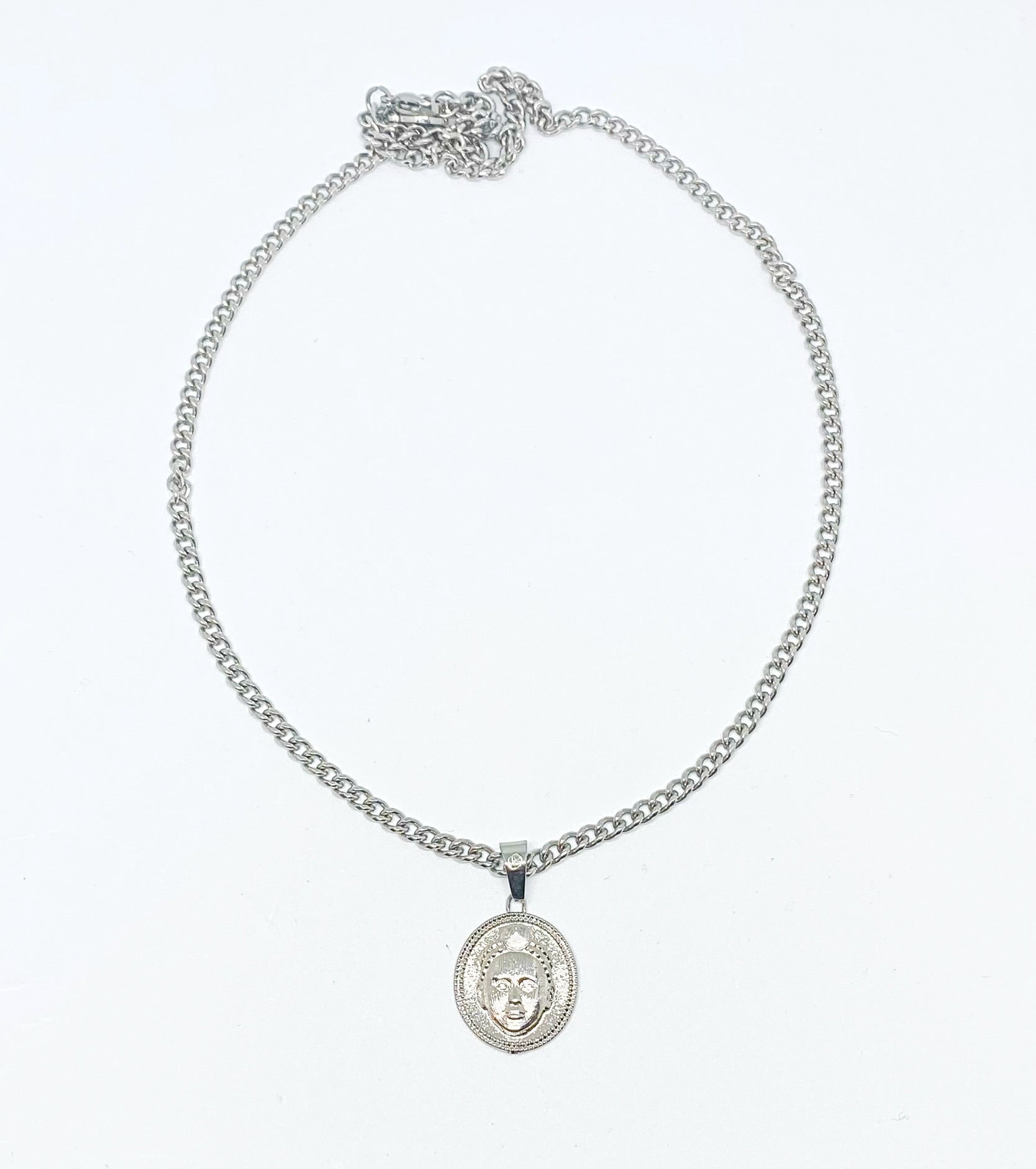 Circle cut ORI Head with 3MM Cuba Chain (SILVER)