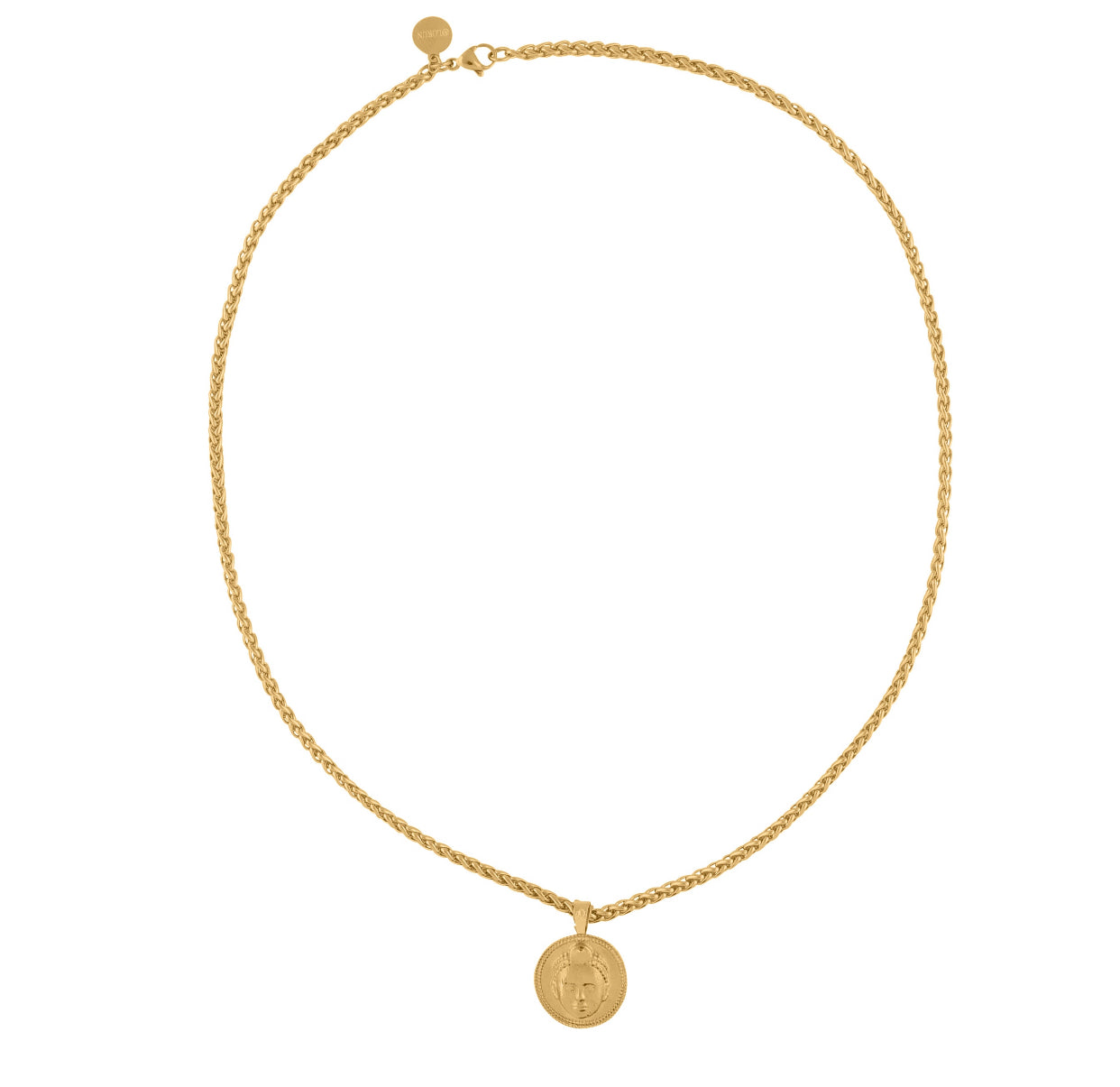 Circle cut ORI Head with 3MM Wheat Chain (GOLD)