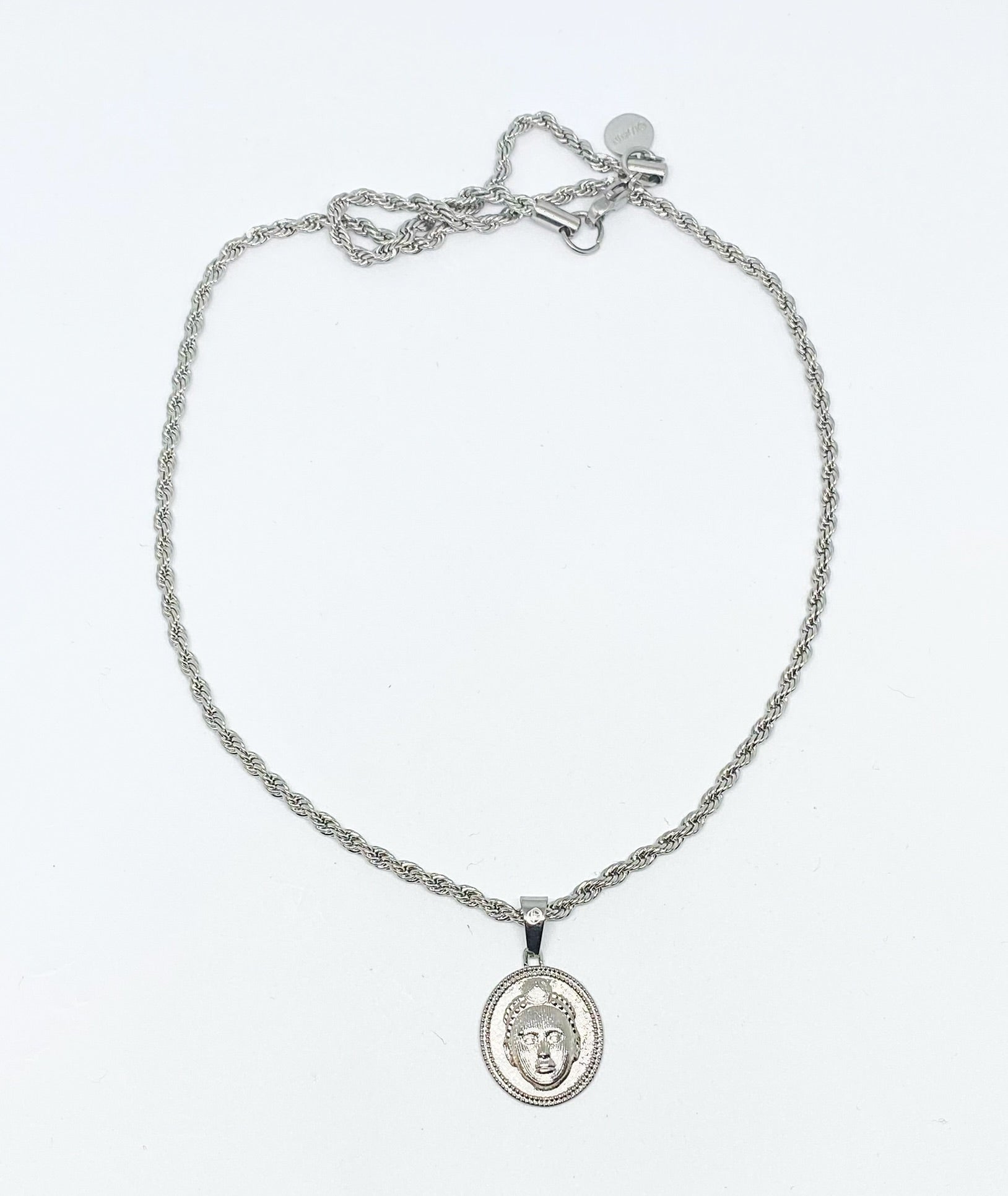 Circle cut ORI Head with 3MM Rope Chain (SILVER)
