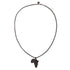 African Pendant with 3MM WHEAT CHAIN (BLACK)