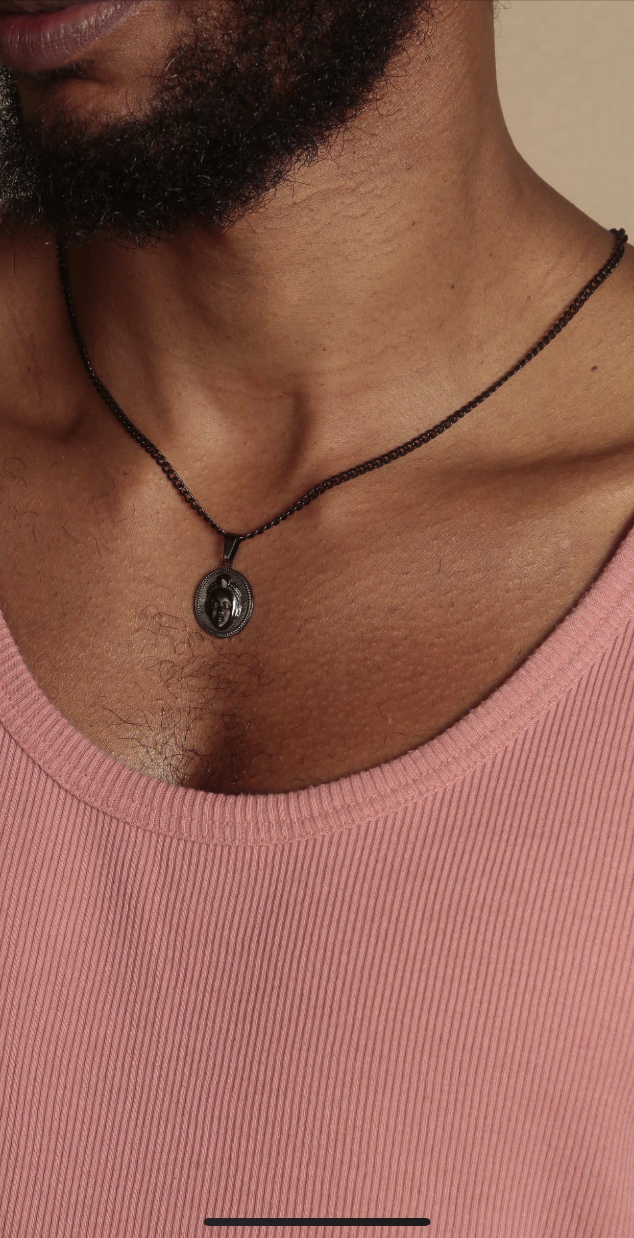 Circle cut ORI Head with 3MM Cuba Chain (BLACK)