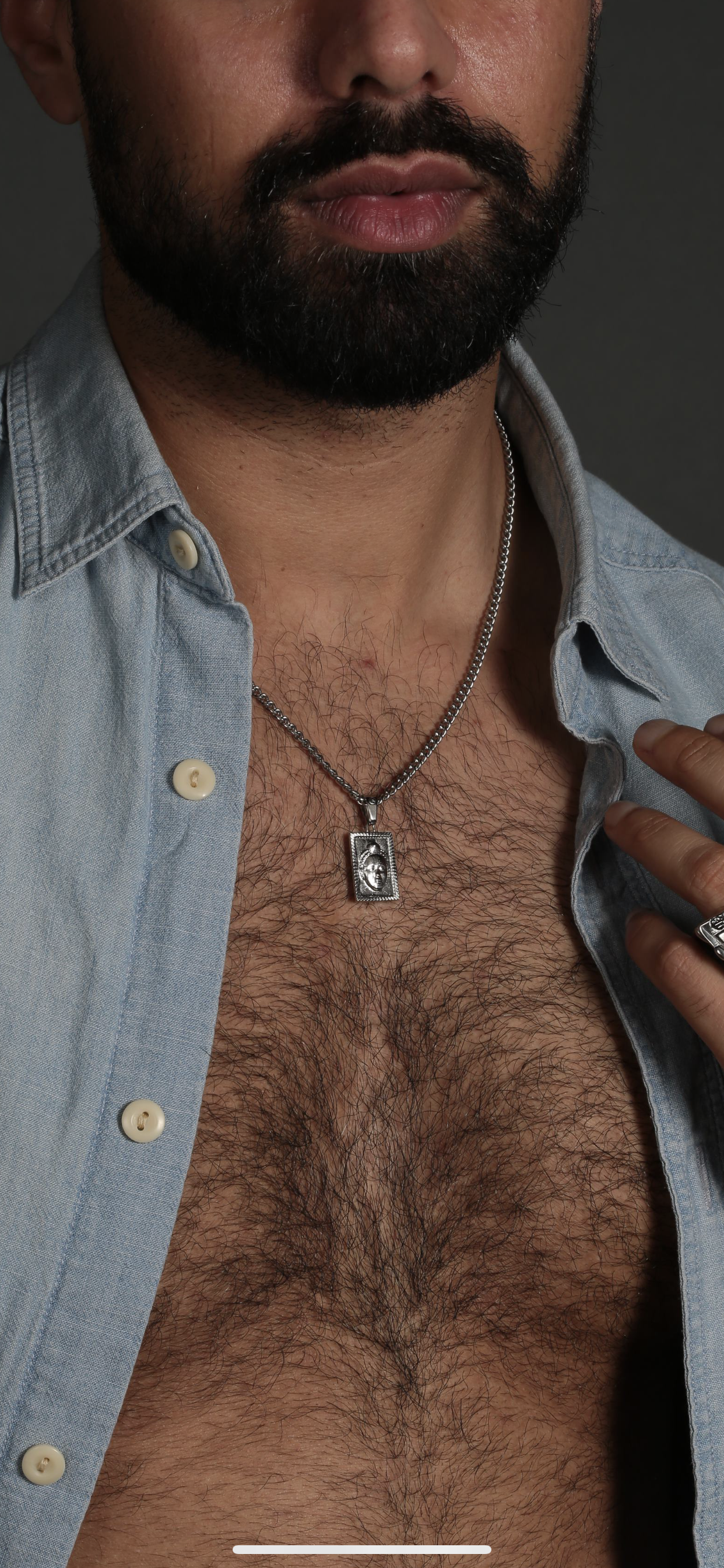 Rectangular cut ORI Head with 3MM Cuba Chain (SILVER)