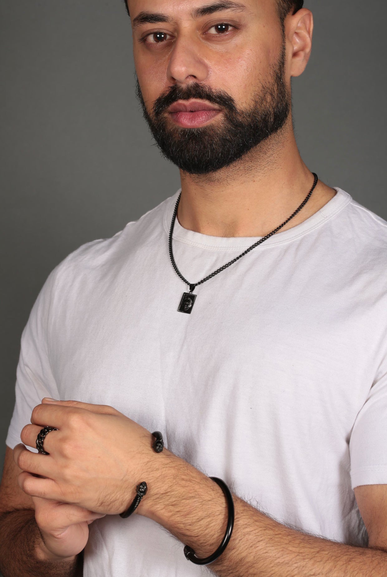 Rectangular cut ORI Head with 3MM Cuba Chain (BLACK)