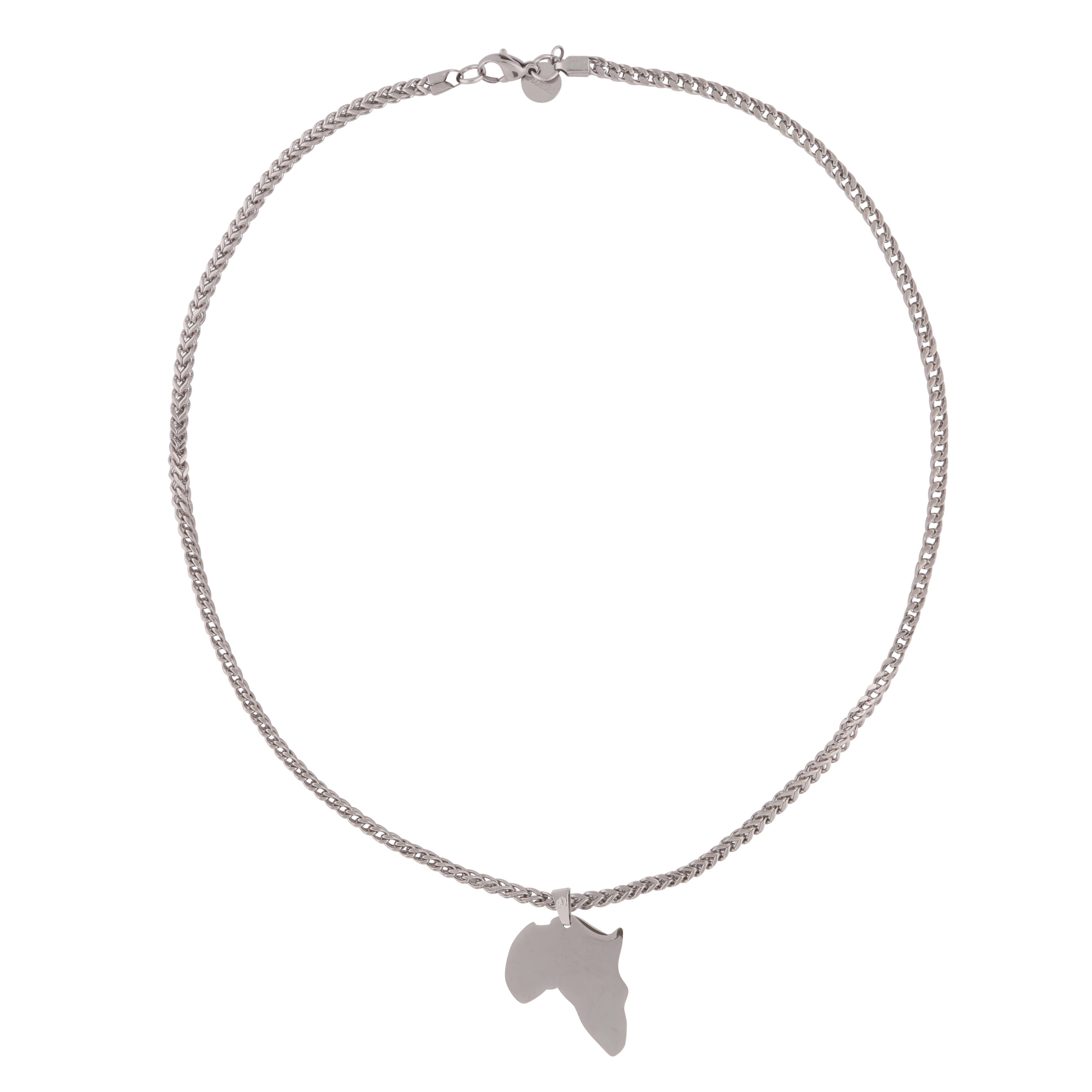 African Pendant with 3MM FRANCO CHAIN (SILVER)