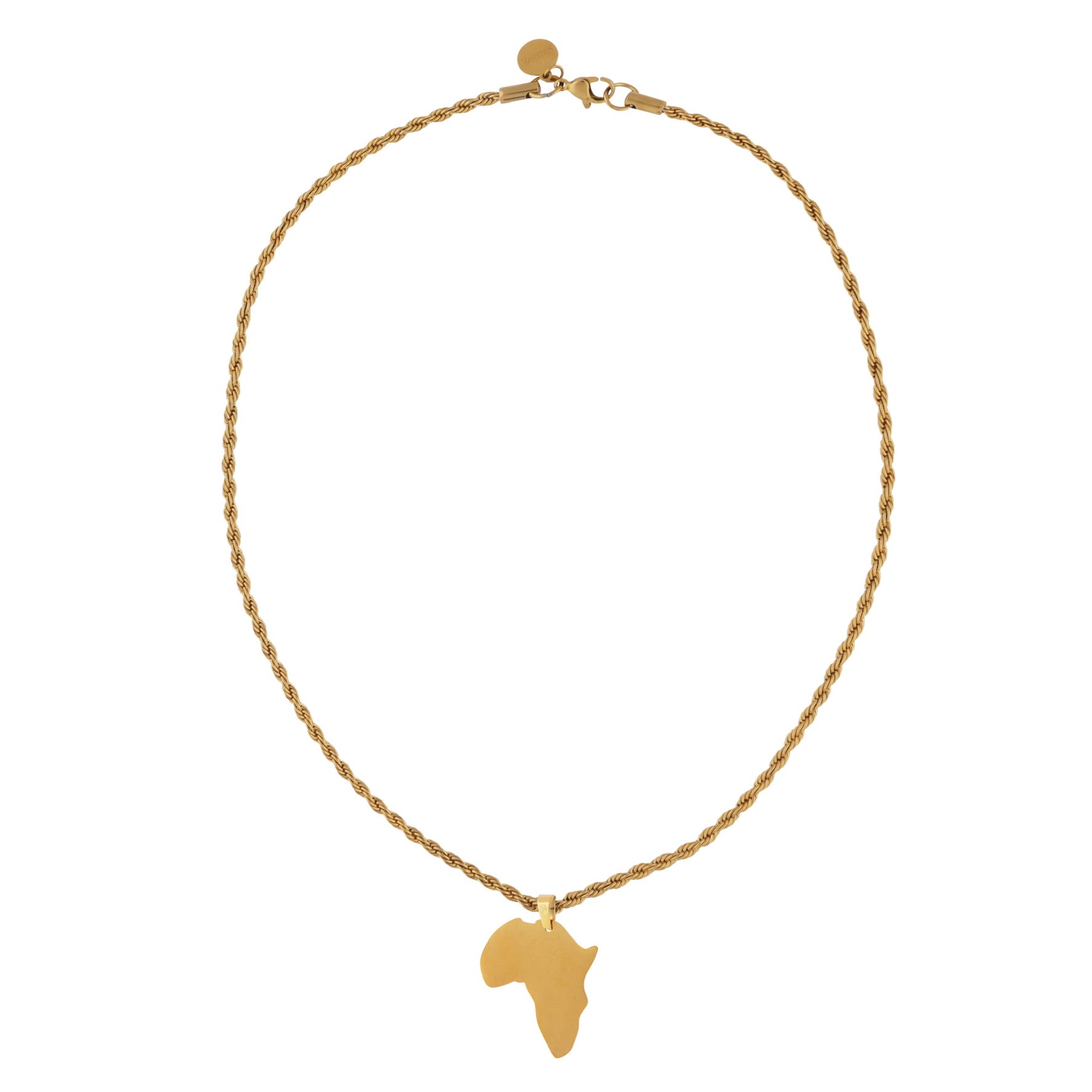 African Pendant with 3MM ROPE CHAIN (GOLD)