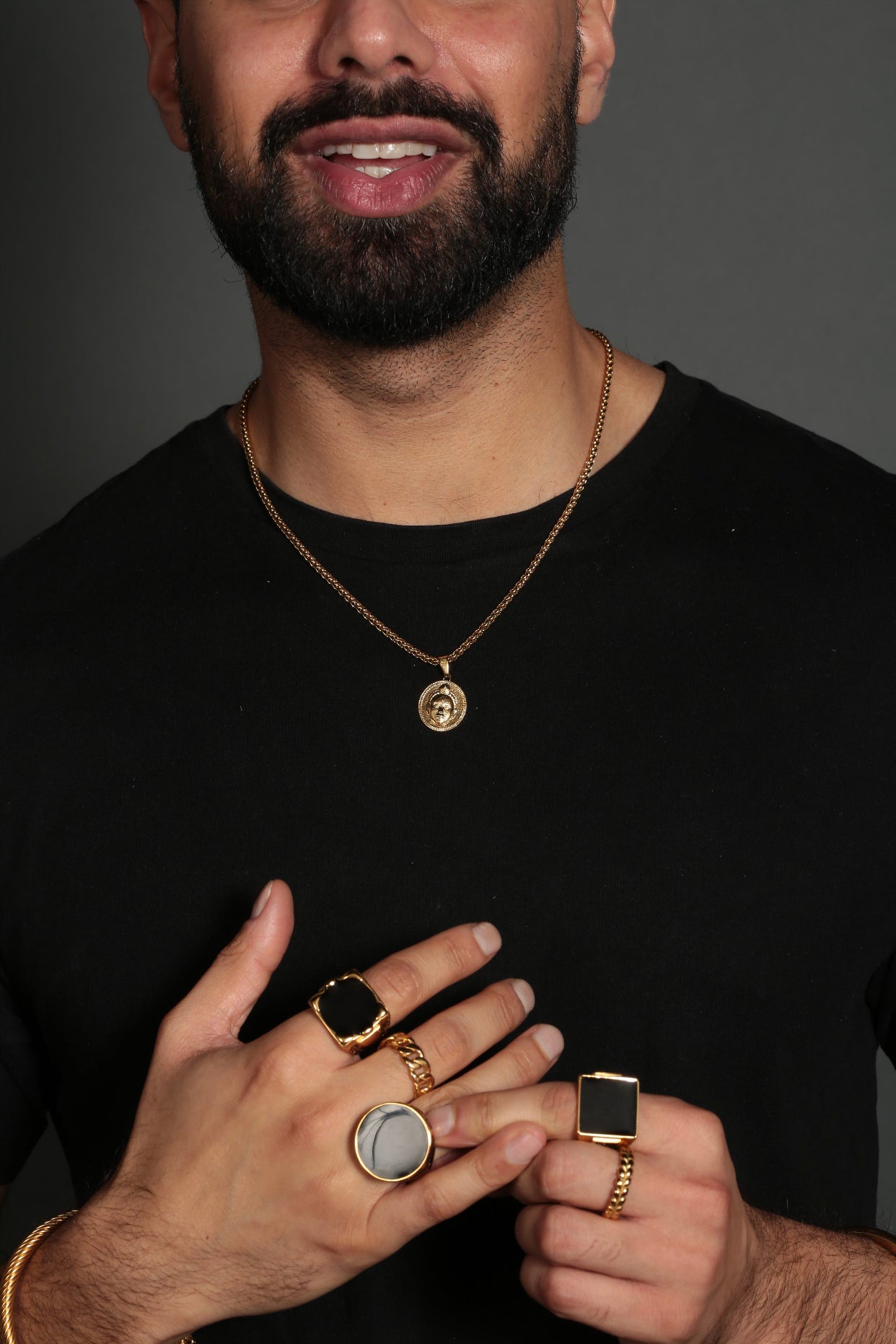 Circle cut ORI Head with 3MM Wheat Chain (GOLD)