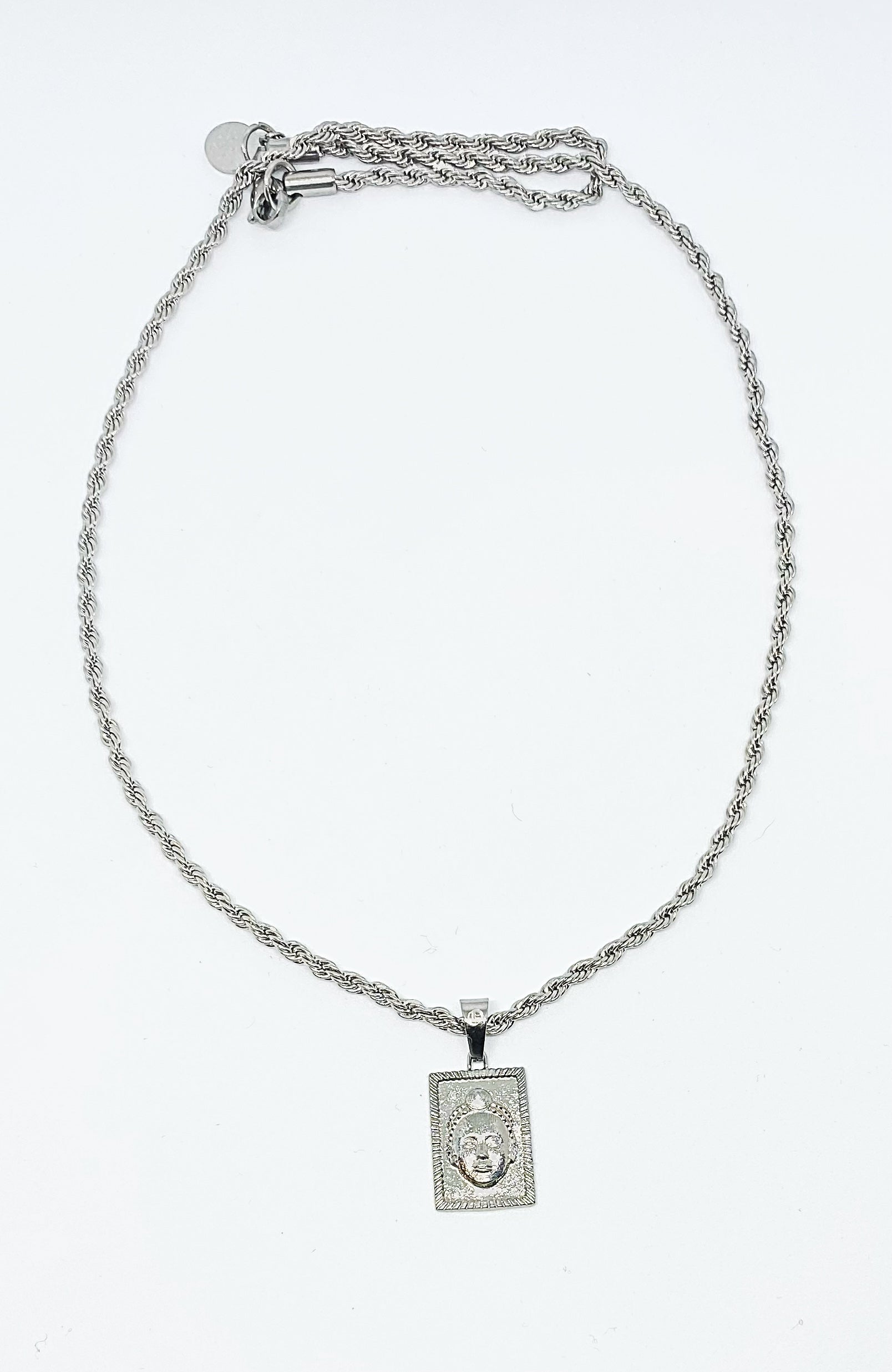 Rectangular cut ORI Head with 3MM Rope Chain (SILVER)