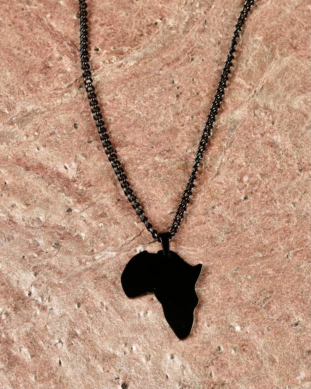 African Pendant with 3MM CUBA CHAIN (BLACK)