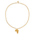African Pendant with 3MM WHEAT CHAIN (GOLD)