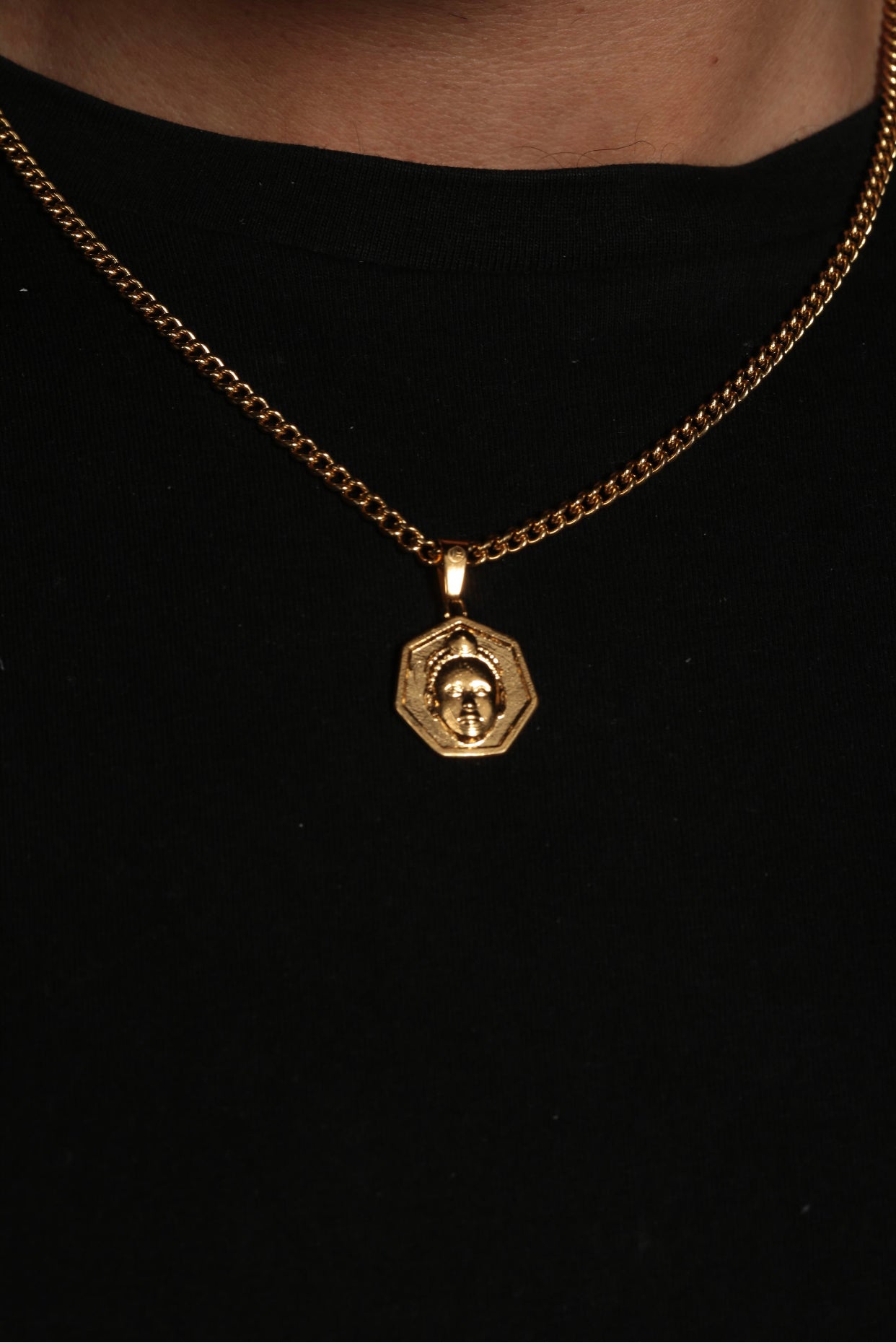 Heptagon cut ORI Head with 3MM Cuba Chain (GOLD)