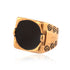 Olokun Enamel Tainted Antique Square Royal Ring (GOLD).