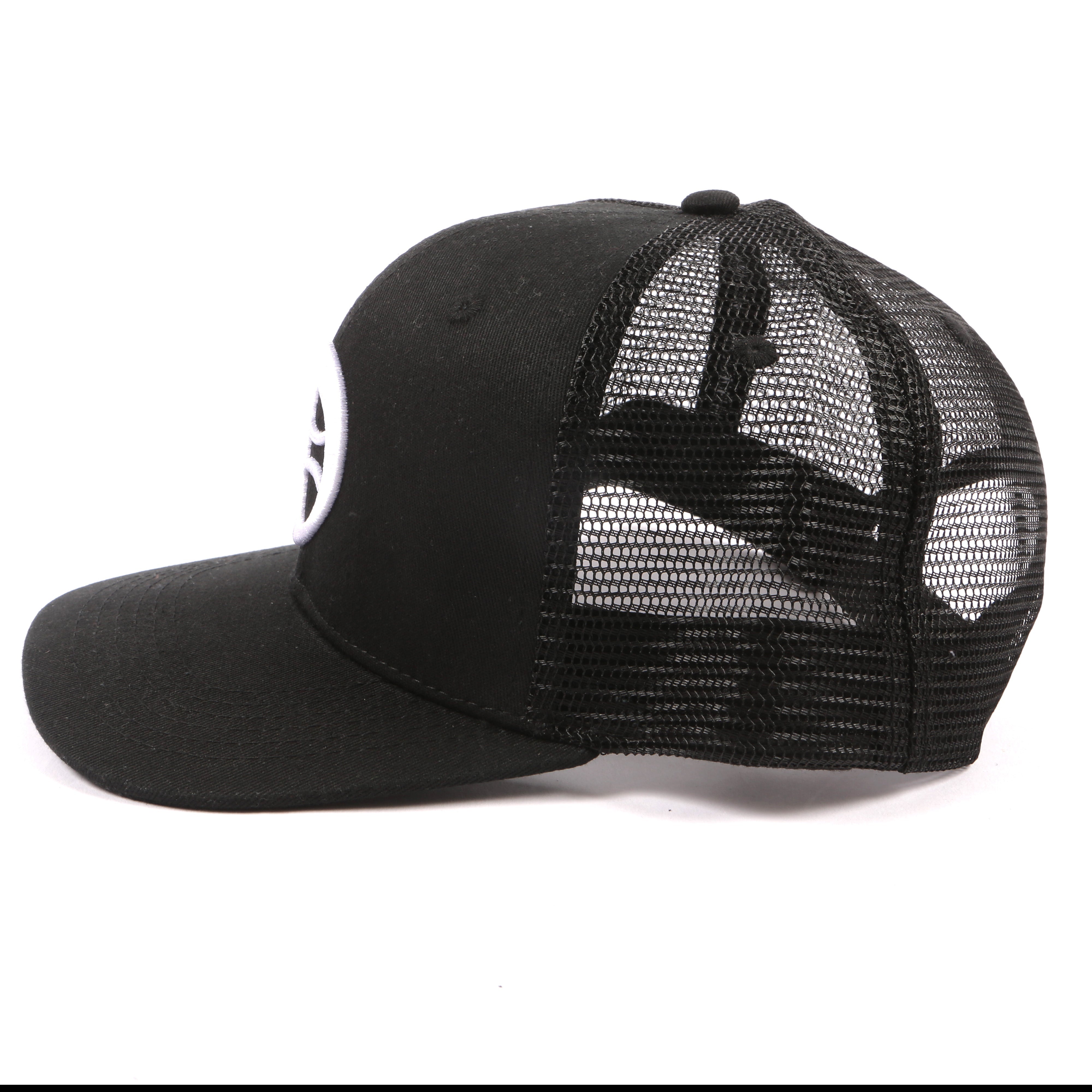 Black Olokun Varsity Mesh Cap with a slightly Curved Peak