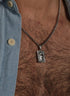 Rectangular cut Olokun Head with 3MM Wheat Chain (SILVER)