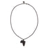 African Pendant with 3MM ROPE CHAIN (BLACK)
