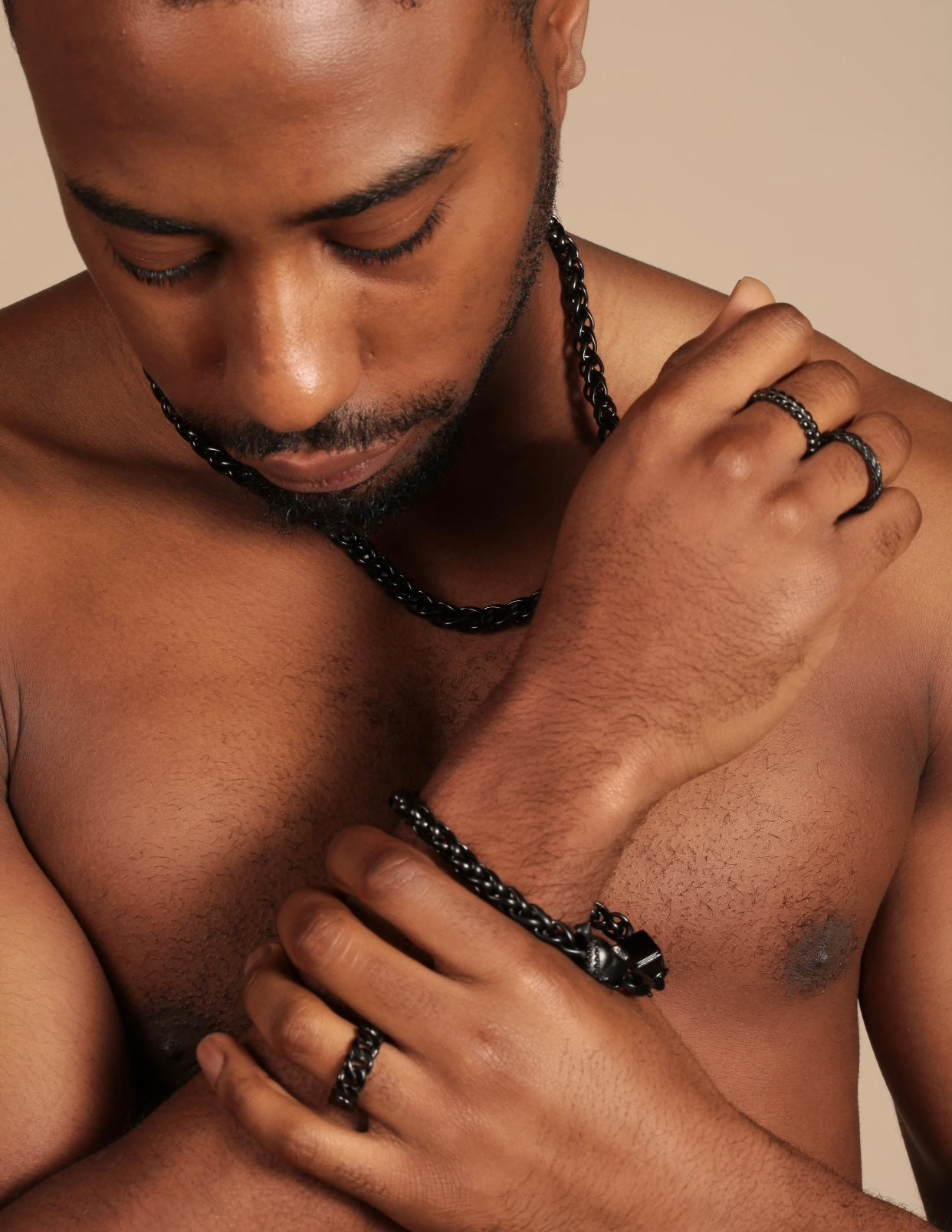 WHEAT BRACELET (BLACK) with ORI CHARM