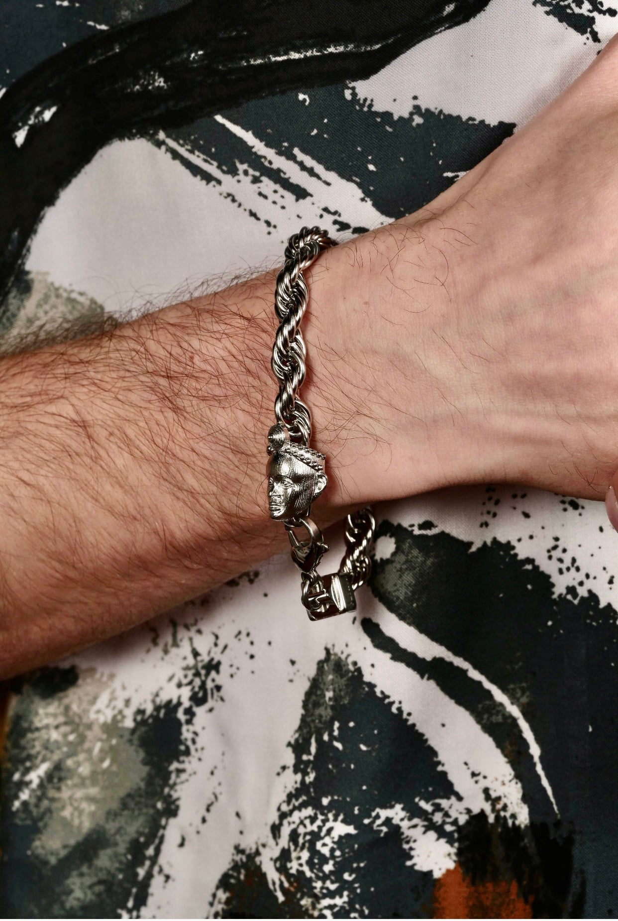 ROPE BRACELET (SILVER) with ORI CHARM