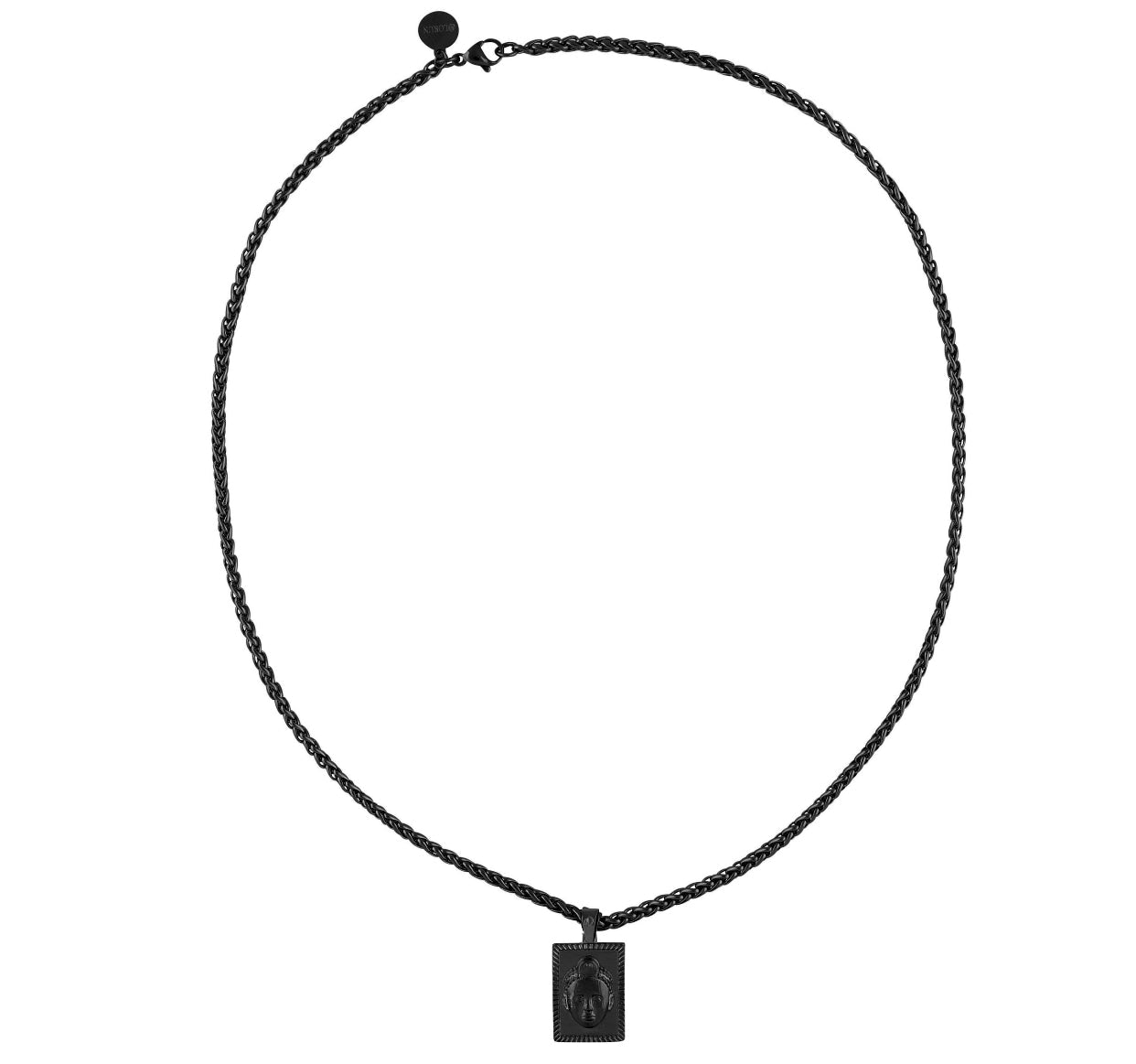 Rectangular cut ORI Head with 3MM Wheat Chain (BLACK)