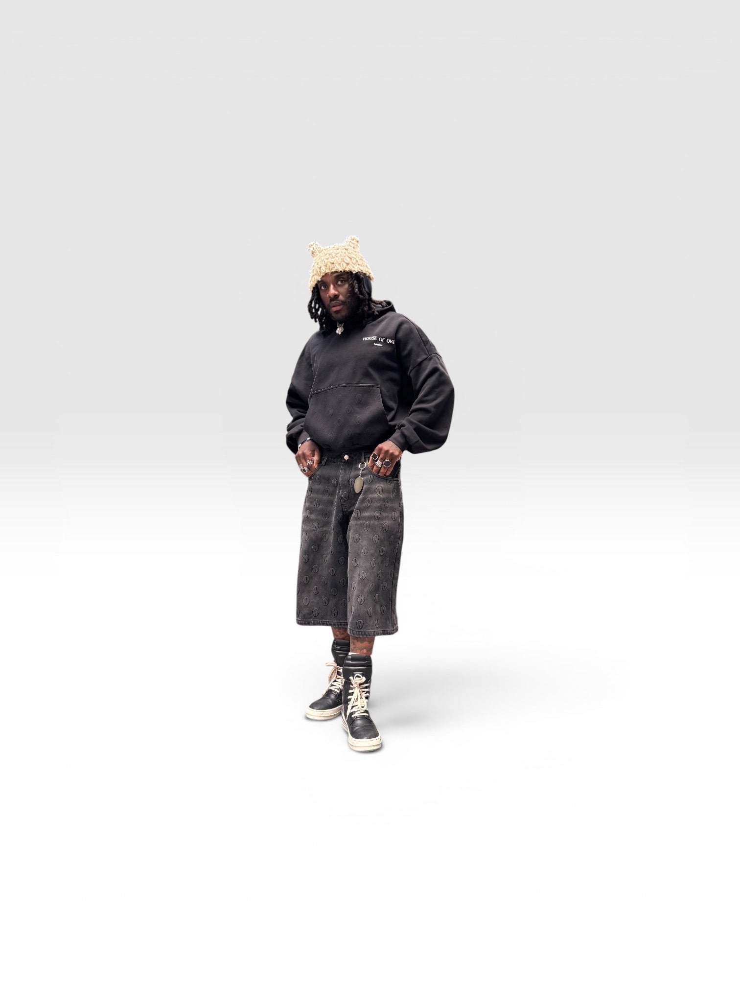 Ori Black Denim Stonewashed Jorts