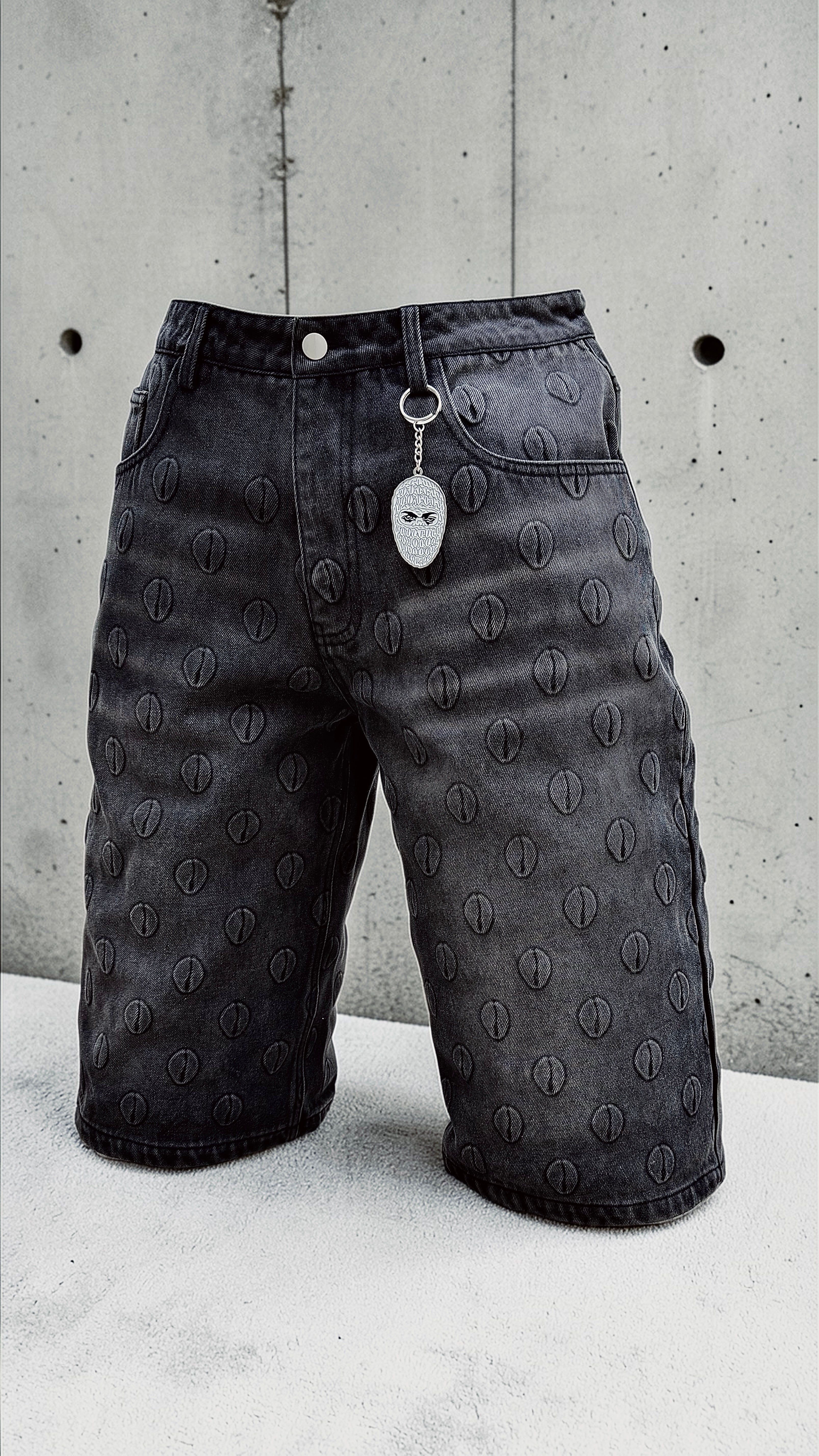 Ori Black Denim Stonewashed Jorts