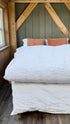 Ori White Linen Cowrie Duvet Cover