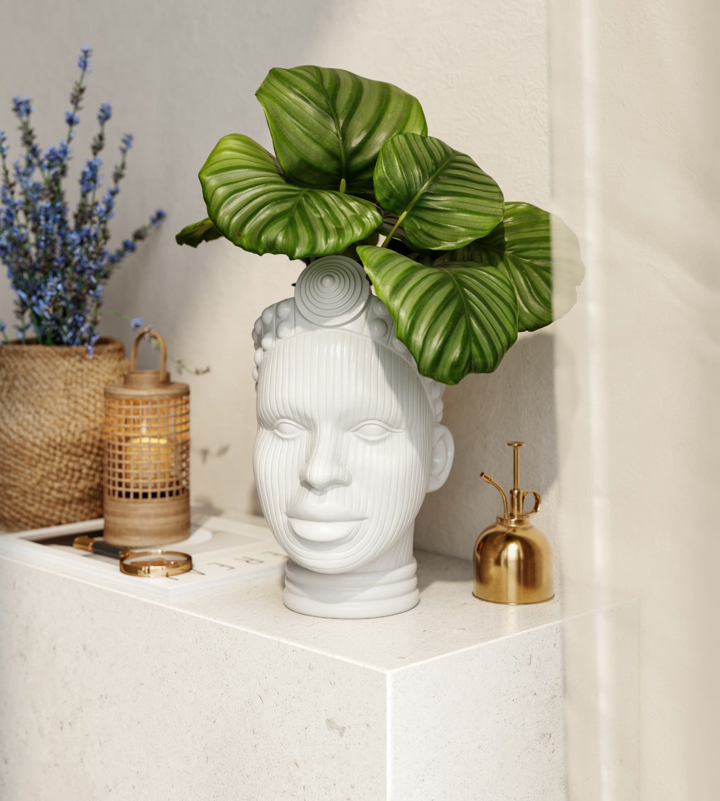 ORI Head vase in white ceramic