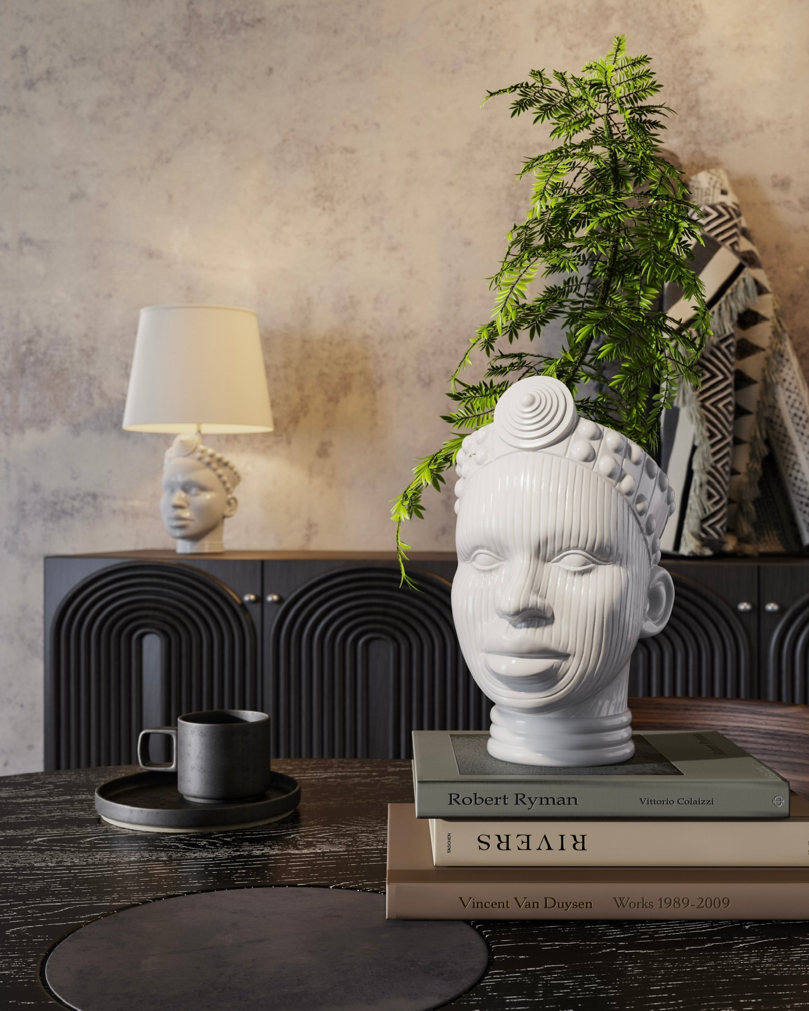ORI Head vase in white ceramic
